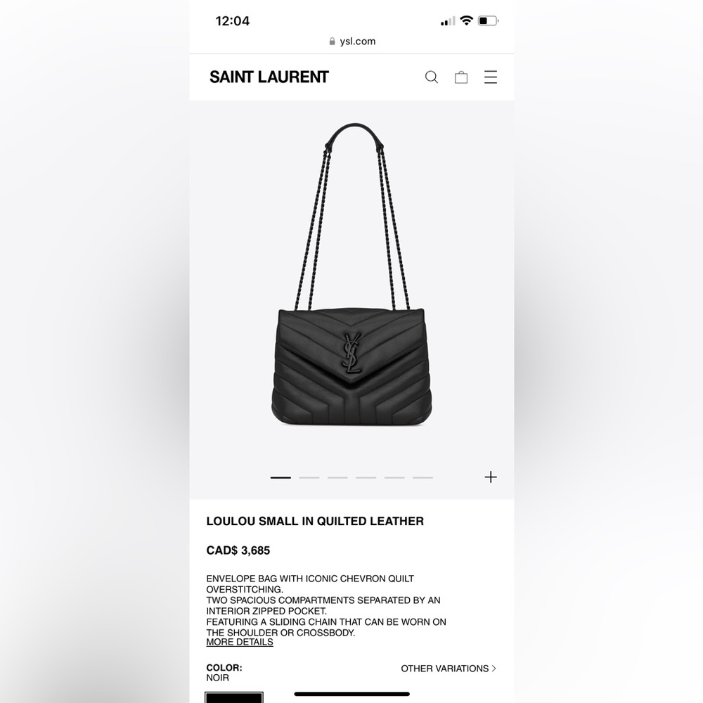 Ysl small Lou Lou black on black bag